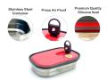 Lunch Box Stainless Steel Rectangular Lunch Box Choose From (S-M-L) PINK. 