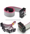 2pcs 10pin Socket data cable wire Socket IDC cable FC-10P JTAG 48CM AVR 2.54mm. 