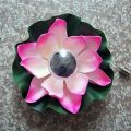 Solar Powered LED Flower Light Lotus Shape Floating Pond Garden Pool Lamp-bright red. 