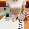 Maitus for Xiaomi Redmi 10A/Redmi 9C Back Cover with Astronaut Hidden Stand Luxury 6D Plating Square Bumper Shiny Cases Soft Silicone Full Protection Mobile Phone Case for Boy Girls. 