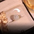 Spinning Zircon Sunflower Fidget Spinner Rings for Women Crystal Anxiety Rings Rotatable Rings Adjustable Calming Worry Ring. 