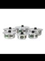 Silver Steel Cooking Pot | Silver Cooking Pot | Patila Set for Cooking | Patila Set for kitchen | Heavy Gauge with double bottom patila set for cooking |. 
