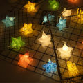 ledLighting Chain Crack Color Five-Pointed Star Ball Lighting ChaininsPopular Colorful Lights Starry Sky Flashing Light String Props. 