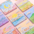 ins Oil painting japanese style sticky notes cute note scenery sticky notes animal sticky notes flower sticky notes. 