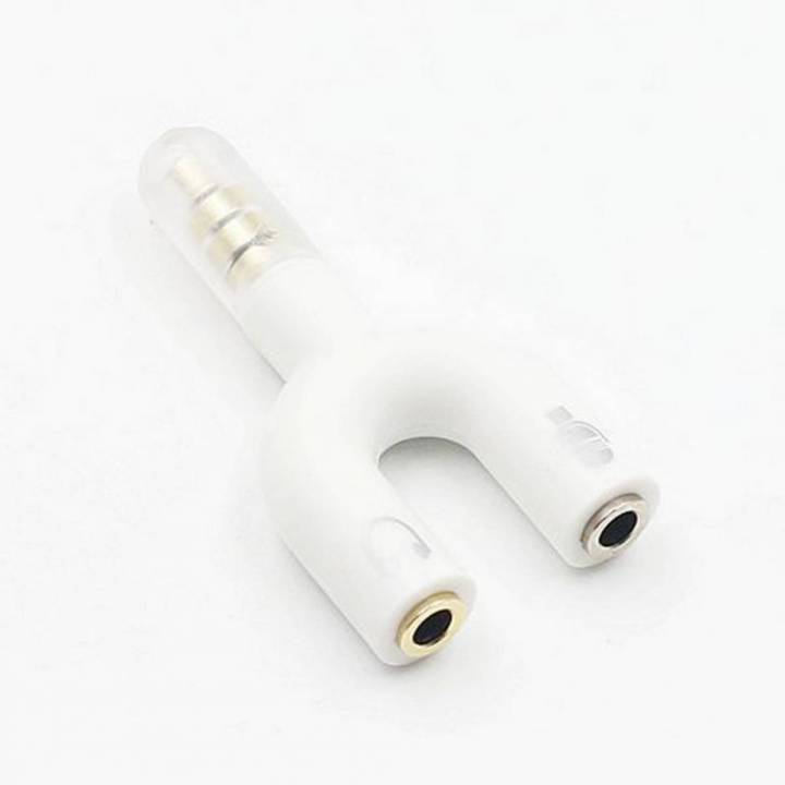Mic Audio Splitter For Speaker And Mic White