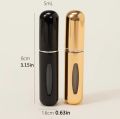5ml Metal Perfume Atomizer Spray Bottle - Refillable & Leak-Proof, Travel-Sized, Compact & Lightweight, Ideal for Men & Women, Metal Empty Container. 