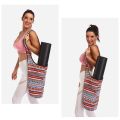 Fashion Yoga Mat Bag Printed Canvas Tote Bag Single Shoulder Washable Large Capacity Portable Zippered Pocket Yoga Mat Bag. 