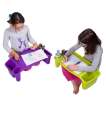 New Durable Assorted Color Kids Plastic table Lap Tray Plastic Study Table for Kids Sturdy Multi Purpose Large Student Laptop table desk Portable Children Activity Tray. 