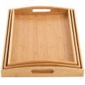 Wooden Serving Tray Tea Trays with handles, Tea Coffee Food Platter Tray Set (Set of 3). 