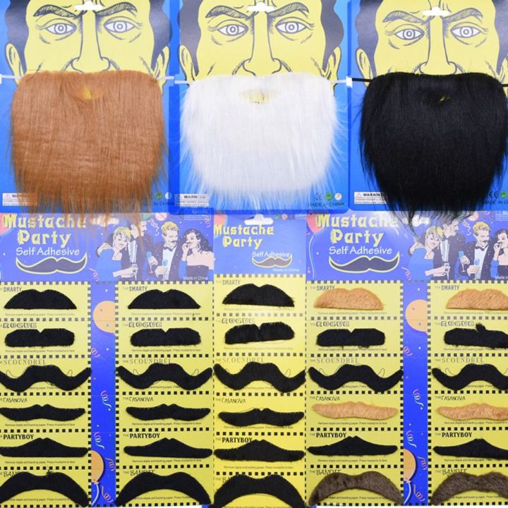 Photobooth Props Halloween Realistic Fake Beard Realistic Vivid Halloween Fake Mustache Savage Durable Kids