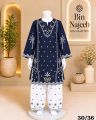 Bin Najeeb Kids Embroidered 2 Piece Suit Embroidered Kurti & Trouser. 