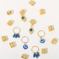 16pcs Evil Eye Design Alloy Hair Braids Ring - Dreadlock Hair Accessories Loc Hair Jewelry for Braids for Women and Girls. 