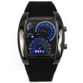 Cool Rubber Band RPM Speedometer Car Turbo Style Digital LED Wrist Watch Gift. 