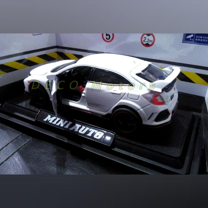 4 colors Mini METAL Modified HONDA Civic Type-R Car for DASHBOARD of Cars & TABLE/HOME DECOR with Removable Base Frame