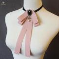 Ribbon Bow Tie Brooch Pre Tied Ties Bead Decorative Bowties Ribbon Brooches Neck Tie Bowknot Brooch Pin for Lady Daily Use Graduation Blouse. 