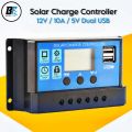 Solar Charge Controller 10Amp, PWM Battery Charging Controller, 12Volt 10Amp Dual USB Port, LCD/LED Display.. 
