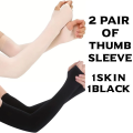 The Memorable Fashion 2 Pair Thumb Hole Arm Sleeves For Girls, Women /Arm Long Sleeves Best For Cycling Golf Running Driving Moisture Wicking Stretch and For Islamic Muslim hijab Girls, Women. 