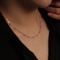 Women Gold Bead Chain Necklace, Solid Gold Chain Necklace, Unique Gold Chain Necklace, Gold Chain Beaded Necklace For Women & Girls. 