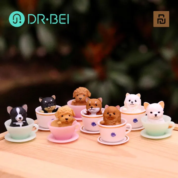 DR BEI Teacup Puppy Statue High Simulation Smooth Edge Teacup Dog Figurine
