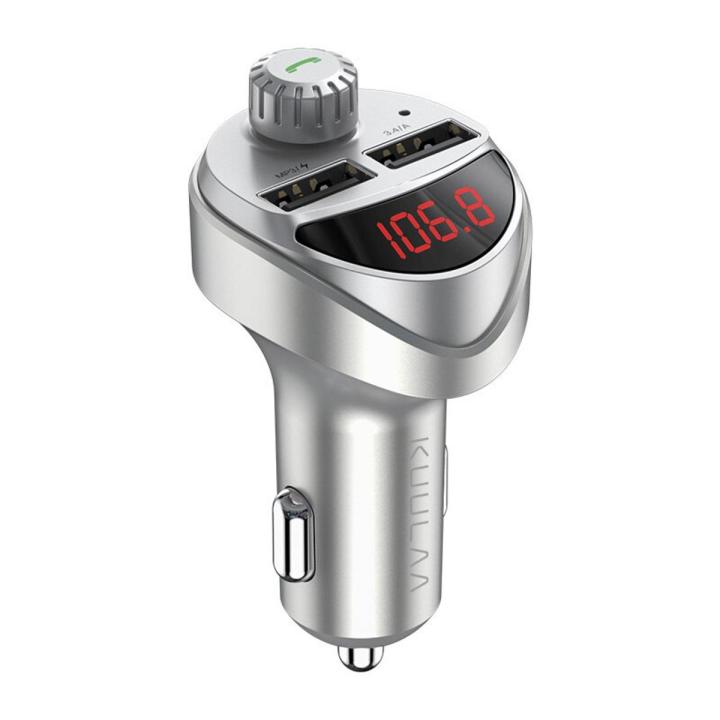 KUULAA Car Charger FM Tran_s_mitter Bluetooth Car Audio MP3 Player TF Card Car Kit 3.4A Dual USB Car Phone Charger For Xiaomi Mi