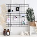 Metal Mesh Grid Panel Photo Wall Decor Art Display for Home with Easy Installation. 