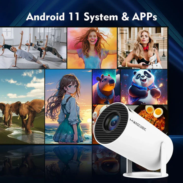 HY300 Projector 4k Android 11 With 1080p Support 20000 Hour Play Home Cinema Outdoor Portable Projector