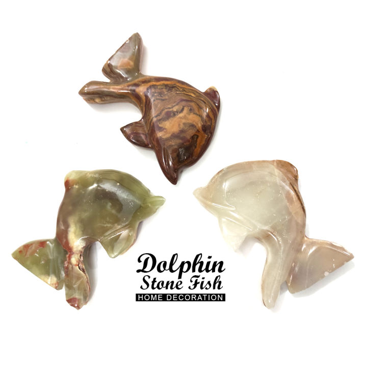Onyx Dolphin Figurine Marble Stone Figure Vintage Carved Stone Sculpture Primitive Stone Dolphin for Décor Gift