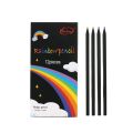 2025 Bitterolis Black wood rainbow pen 7-color same-core colored pencil creative children's gift graffiti painting rainbow pencil printing logo. 