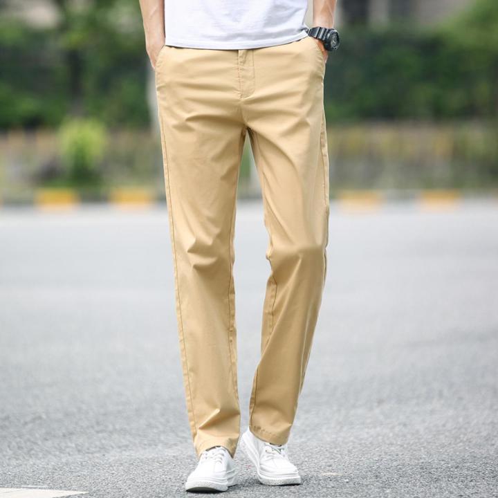 Pants for men-Beige color Cotton Jeans Pants-Regular fit-Men's Pants-men's clothing