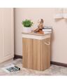Techmanistan Bamboo Foldable Laundry Hamper With Lid With Removable Washable Lining, Laundry Hamper, Laundry Basket, Bamboo Hamper, Bamboo Basket. 