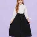 "Comfortable and Stylish Shirt and Skirt Set for Girls - Ideal for Everyday Wear". 