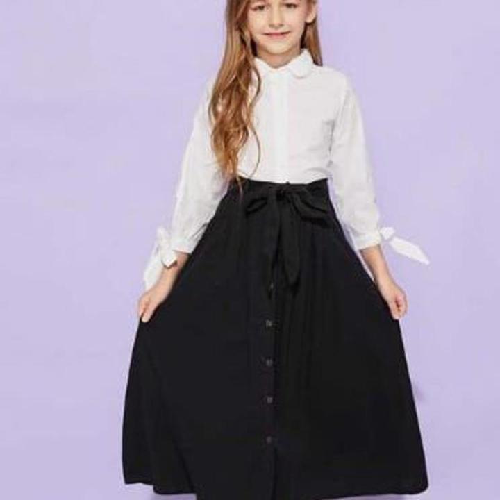 "Comfortable and Stylish Shirt and Skirt Set for Girls - Ideal for Everyday Wear"