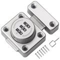 Mechanical Keyless Cabinet Lock, Swivel Drawer Lock Combination Lock, Combination Latch File Cabinet Lock (Silver). 