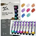 Mont Marte Metallic Acrylic Paint Intro Set 8pc x 18ml. 