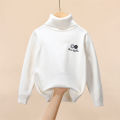 Kids' Sweater Girls' Western Style2021New Bottoming Velvet Thickened Autumn and Winter Turtleneck Girls Older Children Knitted Sweater. 