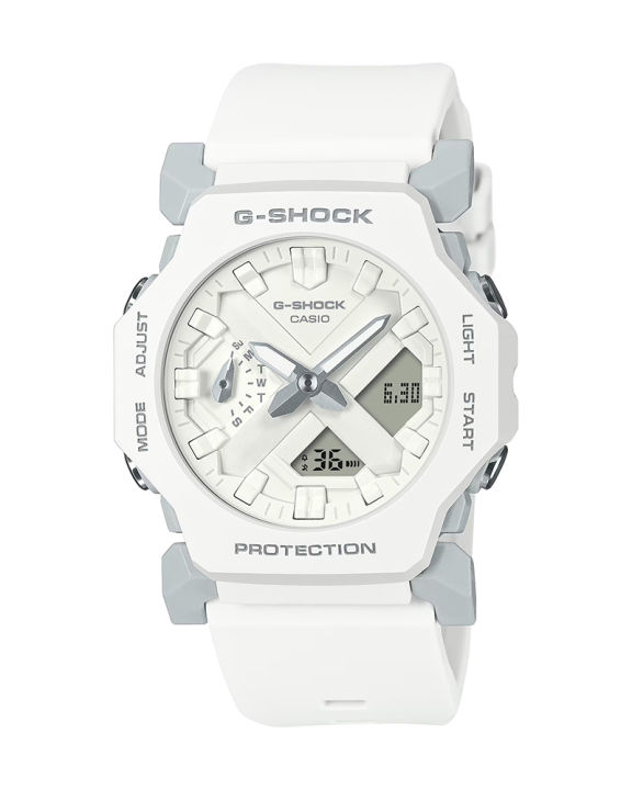 Casio G Shock GA-2300 Series Round White Resin Analog+Digital World Time, Stop Watch, Timer, Alarm, Double LED Light, Calendar, Multi-Function White Resin Strap Watch-GA-2300-7ADR