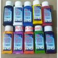 Seta Silk Paints Set Of 10 in 50 Ml by Aero For Fabric  Lawn, Silk, Organza and Georgette Crinkle.. 