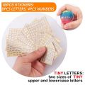 12 Sheets Letter Resin Stickers, Small Alphabet Number Stickers, Alloy, Self Adhesive, Gold and Silver, 3mm/4.5mm Tall. 