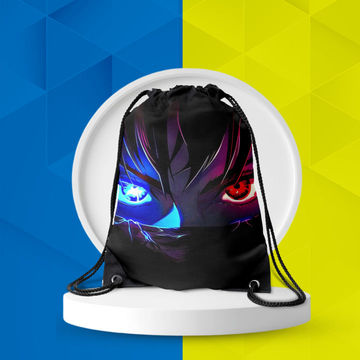 Anime Printed Drawstring Bag – Durable Polyester with High-Quality Strings & Vibrant Digital Print