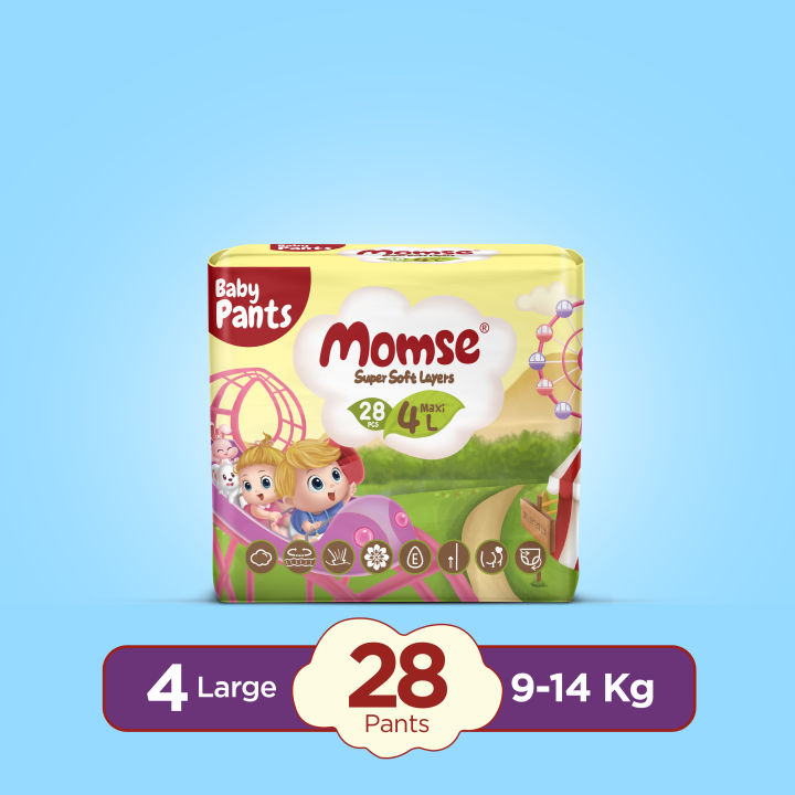 Momse Pants Economy L Size 4 -  28 PCs - 9 -14 Kg