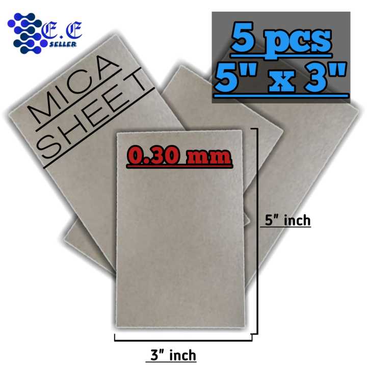 5PCS MICA SHEET for Microwave Oven Mica Plate Sheet Replacement Repairing Accessory SIZE 5"x3", Thickness 0.30.
