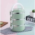 Small Lunch Box 3 Tier Insulated Tiffin Box with Vaccum Seal office thermos Shop Lunch Storage Box. 