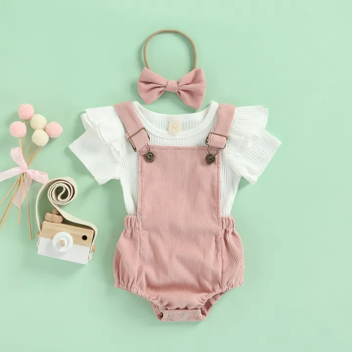 Newborn%20Baby%20Three%20Piece%20Set,%20Fly%20Sleeve%20Round%20Neck%20Shirt%20Suspender%20Ruffle%20Shorts%20Elastic%20Matching%20Headband%20-%20Image%204