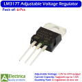 6Pcs LM317T Adjustable Voltage Regulator IC Pack 1.2V–37V 1.5A TO-220 Power Supply Module for DIY Electronics by Electrica. 