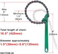 9inch Chain Type Oil Filter Wrench Removal Universal Auto Car Repair Tools, Oil Filter Remover, Oil Filter Spanner(Chain). 