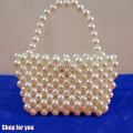 Girls kids pearl mini Bag Cute beaded purse special handmade gift. 