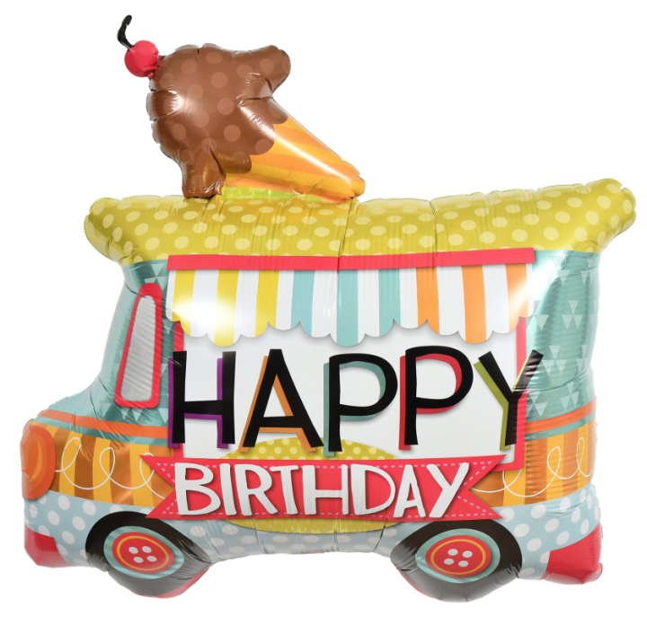 1pcs  Foil balloons Ice cream car helium balloon baby shower Birthday party decoration Kids