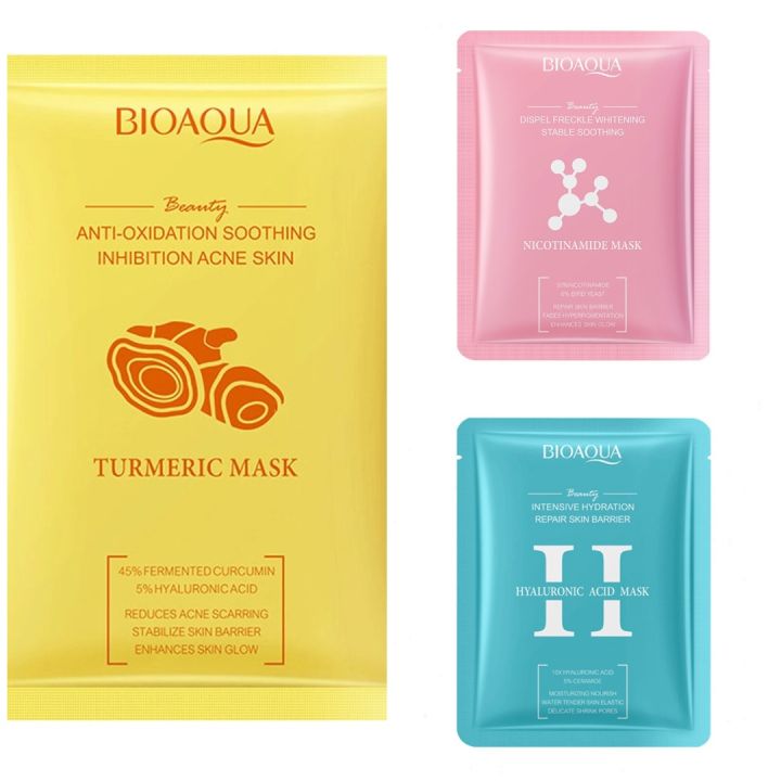 BIOAQUA Pack of 3 Multi-Effect Hydration Moisturizing Facial Sheet Mask