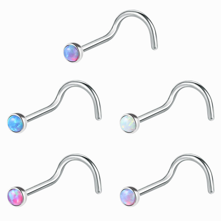 , 20G, 3 S, 18G, I L eloridovel, Conoxidá aço i eyelid de piercing set, wearing opal nose studs AOEDEJ Allbo fixed pin stud earrings, 5 pcs