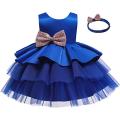 Baby Girl Ruffle Party Wedding Flower Girl Dress – Elegant Silk & Net Dress (Newborn to 4 Years)  Cute Princess Outfit. 